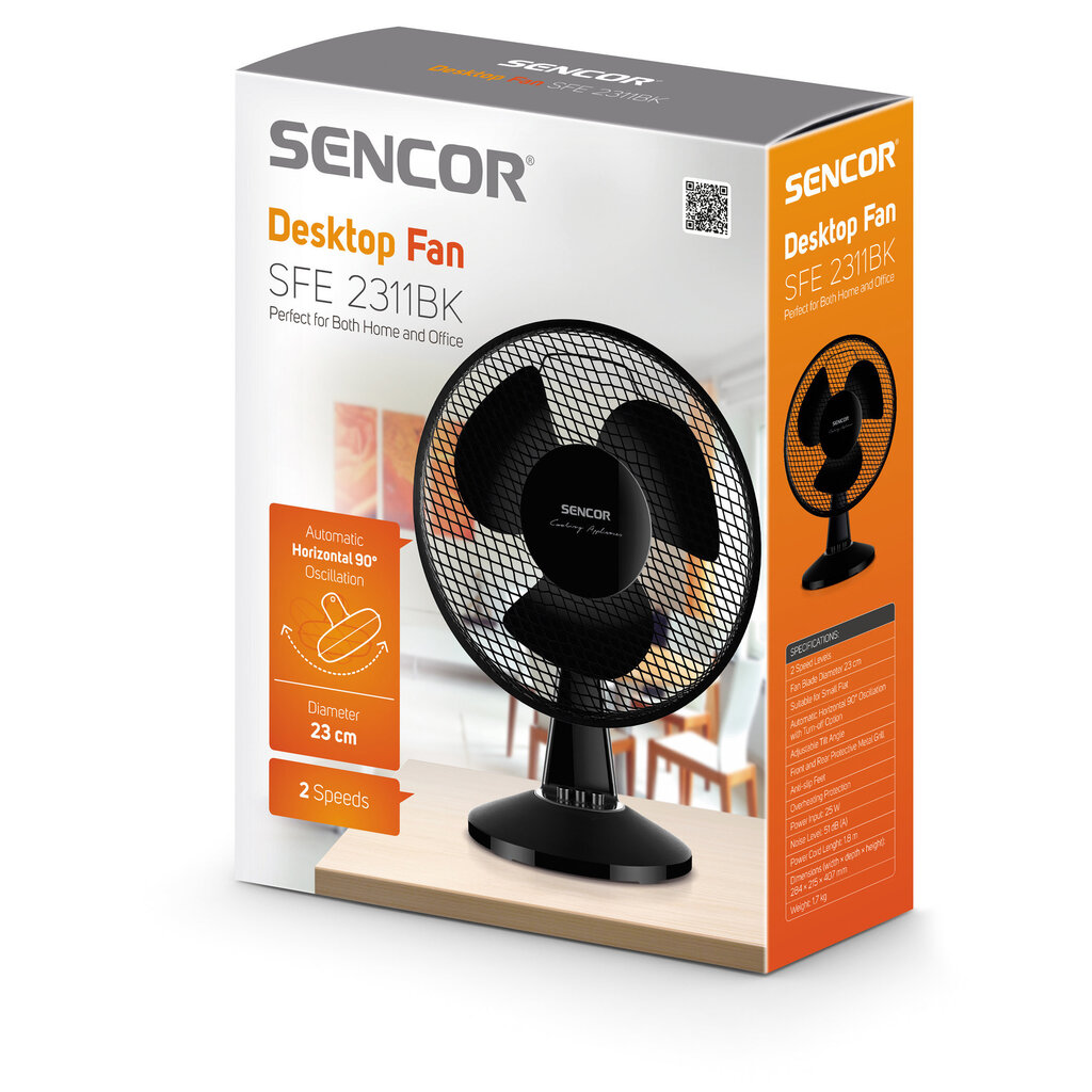 Ventilaator Sencor SFE 2311BK hind ja info | Ventilaatorid | hansapost.ee