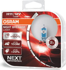Autopirnid Osram Night Breaker Laser (Next Generation) H11, 2 tk цена и информация | Автомобильная ксеноновая лампа D2R 6000К (Китай) | hansapost.ee