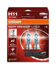 Автомобильные лампочки OSRAM Night Breaker Laser (Next Generation) H11, 2 шт. цена и информация | Автомобильная ксеноновая лампа D2R 6000К (Китай) | hansapost.ee