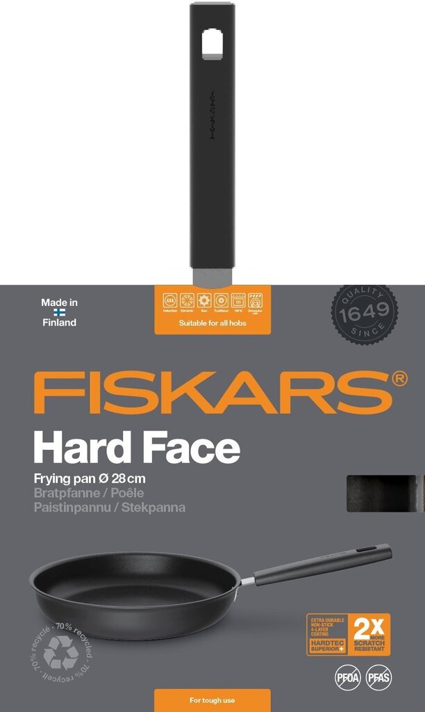 Fiskars pann Hard Face, 28 cm цена и информация | Pannid | hansapost.ee