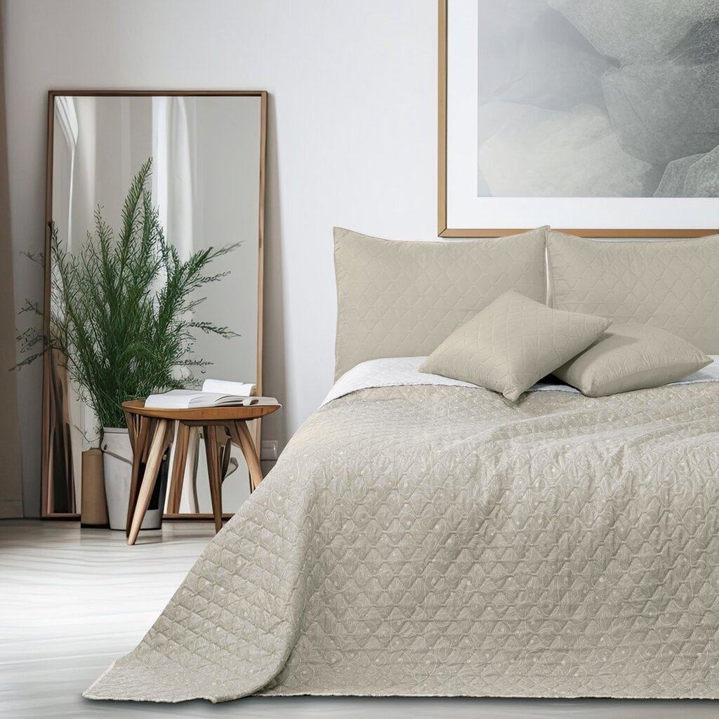 Kahepoolne voodikate Alhambra White Beige, 240x260 cm hind ja info | Pleedid, voodikatted ja päevatekid | hansapost.ee