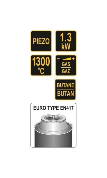 Gaasipõleti Piezo 1300°C Vorel (73412) hind ja info | Käsitööriistad | hansapost.ee