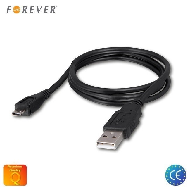 Forever Universal Micro Data Cable 1m Black цена и информация | Mobiiltelefonide kaablid | hansapost.ee