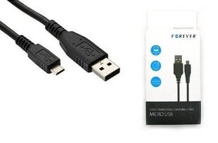 Forever Universal Micro Data Cable 1m Black hind ja info | Mobiiltelefonide kaablid | hansapost.ee