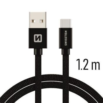 Swissten Textile Universal Quick Charge 3.1 USB-C Data and Charging Cable 1.2m Black цена и информация | Mobiiltelefonide kaablid | hansapost.ee