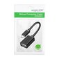 Adapter Ugreen USB (female) - micro USB (male) OTG 12 cm USB 2.0 480 Mbps, must (US133 10396) hind ja info | Mobiiltelefonide kaablid | hansapost.ee