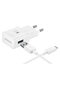 Samsung EP-TA20EWECGWW / kiirlaadimine 2.0 / 15W originaalne reisiadapter + C-tüüpi USB-kaabel valge (EU blister) hind ja info | Laadijad mobiiltelefonidele | hansapost.ee