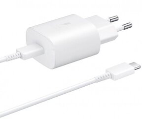 Samsung Travel Quick charger Type-C to Type-C 25W, 1m White цена и информация | Зарядные устройства для телефонов | hansapost.ee
