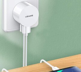 Usams US-T20 Set 2in1 Круглой формы Компактная Быстрая 2.1A Сетевая зарядка + USB на Lightning 1м Кабель Белый цена и информация | USAMS Мобильные телефоны, Фото и Видео | hansapost.ee