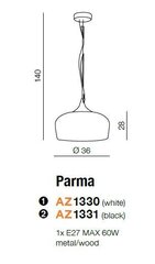 Azzardo светильник Parma AZ1331 цена и информация | Потолочный светильник, 38 x 38 x 24 см | hansapost.ee