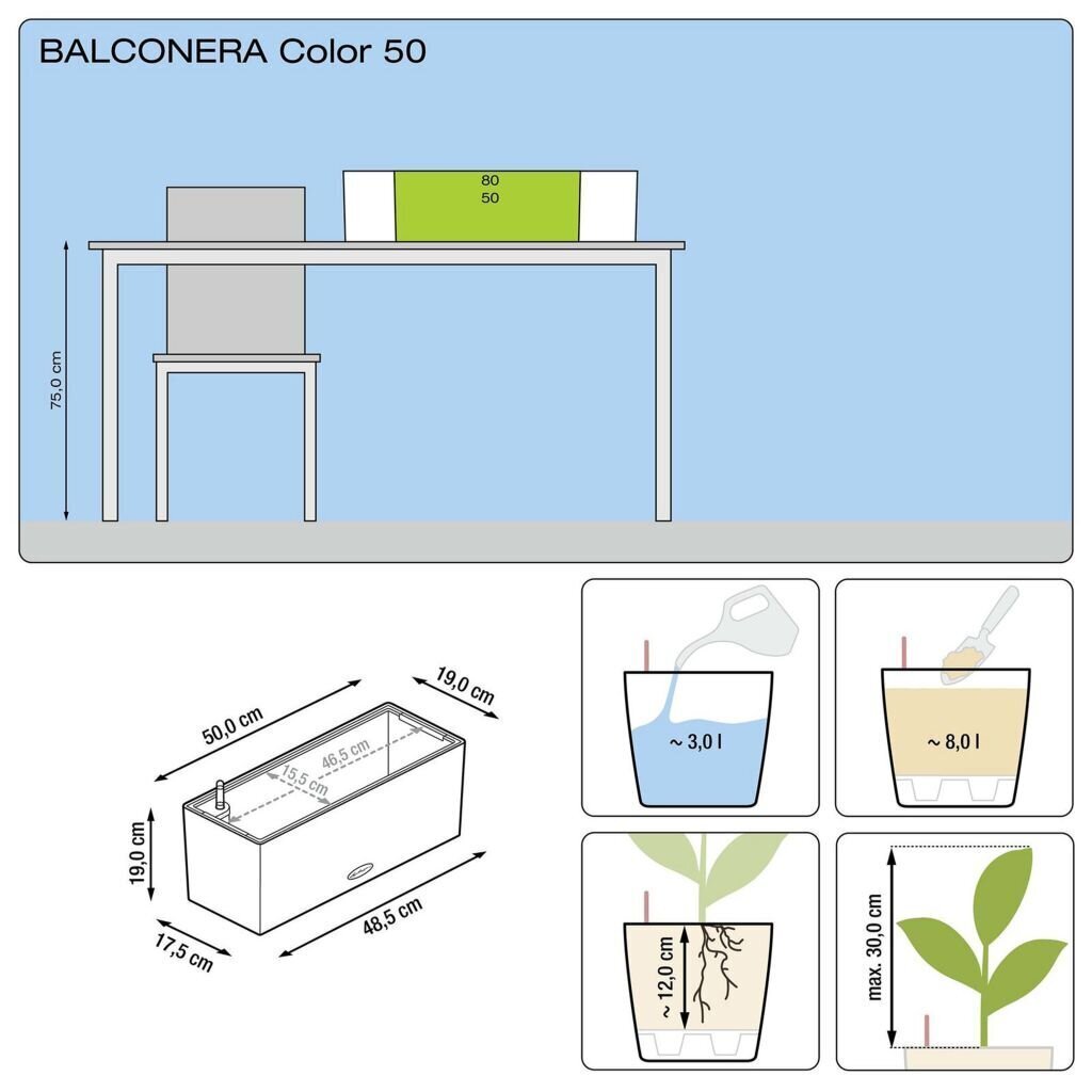 Rõdukast Lechuza Balconera Color 50, erinevad värvid hind ja info | Lillekastid ja lillekastide alused | hansapost.ee