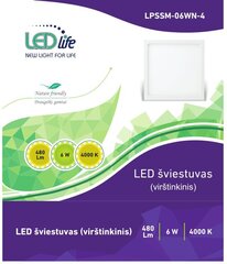 LEDlife LED laevalgusti 6W (ruut) цена и информация | Настенный светильник Конусы | hansapost.ee