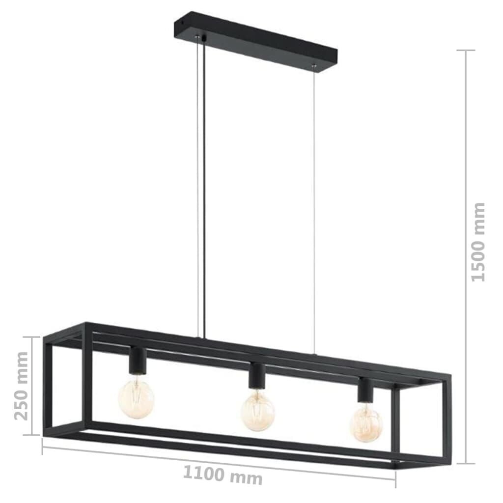 Rippvalgusti Eglo Elswick, 3x60 W, must hind ja info | Rippvalgustid | hansapost.ee