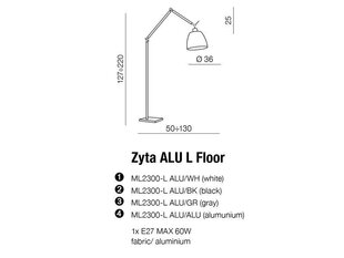 Azzardo põrandalambi raam Zyta AZ2310 hind ja info | Põrandalambid | hansapost.ee
