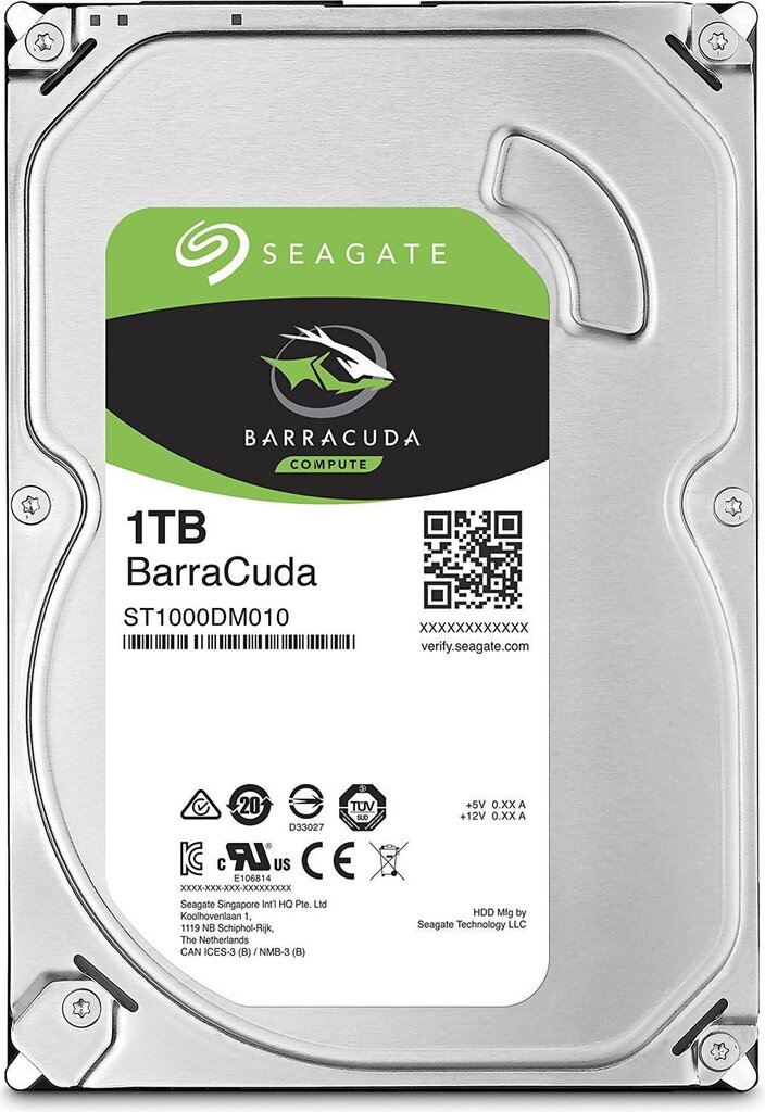 Seagate BarraCuda 1TB 6Gb/s SATA, ST1000DM010 цена и информация | Sisemised kõvakettad | hansapost.ee