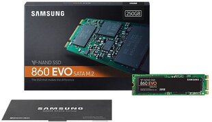 Samsung 860 EVO 250GB SATA3 (MZ-N6E250BW) цена и информация | Внутренние жёсткие диски (HDD, SSD, Hybrid) | hansapost.ee
