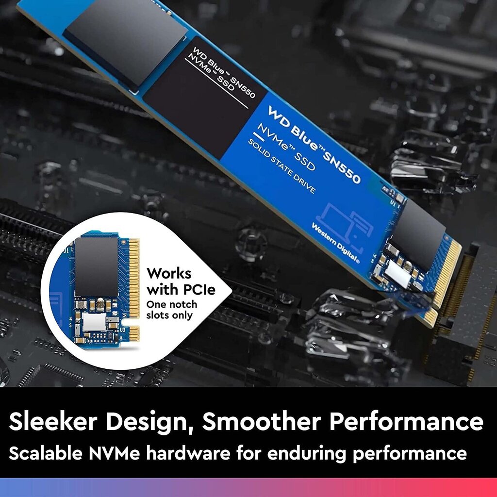 Drive WD Blue SN550 WDS100T2B0C (1 TB ; M.2; PCIe NVMe 3.0) hind ja info | Sisemised kõvakettad | hansapost.ee