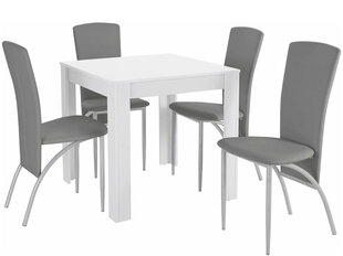 Комплект мебели для столовой Notio Living Lori 80/Nevada, белый/светло-серый  цена и информация | Комплекты мебели для столовой | hansapost.ee