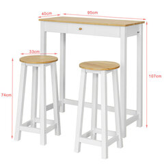 Комплект для столовой SoBuy FWT50-WN, коричневый/белый цена и информация | Комплекты мебели для столовой | hansapost.ee