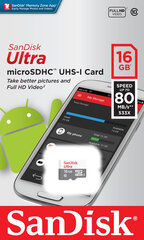 Sandisk Ultra Android 80MB hind ja info | Mälukaardid mobiiltelefonidele | hansapost.ee