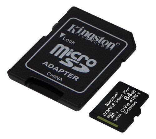 Kingston microSDHC 64GB (+ SD adapter) price and information | Mälukaardid mobiiltelefonidele | hansapost.ee