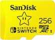 SanDisk 256GB microSDXC card for Nintendo Switch consoles up to 100 MB/s UHS-I Class 10 U3 цена и информация | Mälukaardid mobiiltelefonidele | hansapost.ee