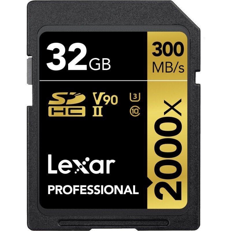Lexar Professional 2000x UHS-II SDHC, 32 GB, Class 10, U3, V90, 260 MB цена и информация | Mälukaardid mobiiltelefonidele | hansapost.ee