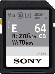 SDXC UHS-II mälukaart 64GB SF-E Series Sony SFE64.AE цена и информация | Карты памяти | hansapost.ee