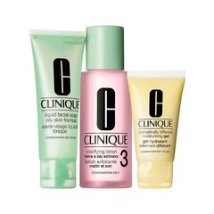 Komplekt Clinique 3 Step Skin Care System 3 rasusele ja kombineeritud nahale: näoseep 50 ml + puhastav losjoon 100 ml + niisutav geel 30 ml hind ja info | Näopuhastusvahendid | hansapost.ee