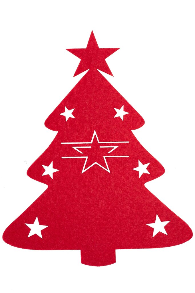 Jõuluteemaline söögiriistade tasku "Kuusk", 10 tk, punane hind ja info | Jõulukaunistused | hansapost.ee