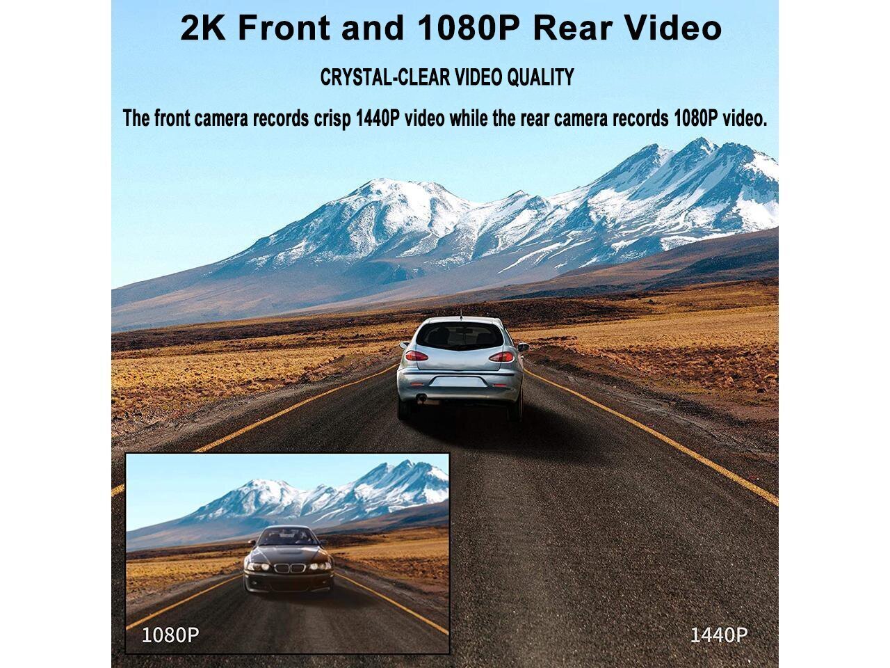 Videosalvesti 360 G500H 2K esikaamera + tagurduskaamera 1440p, GPS hind ja info | Pardakaamerad ja auto videokaamerad | hansapost.ee