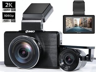Videosalvesti 360 G500H 2K esikaamera + tagurduskaamera 1440p, GPS hind ja info | 360 Autokaubad | hansapost.ee