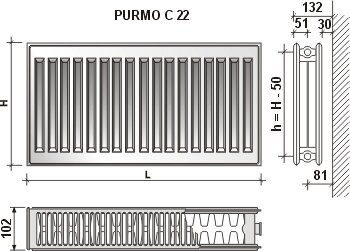 Radiaator Purmo C 22 600-1400, ühendamine küljelt цена и информация | Radiaatorid ja konvektorid | hansapost.ee