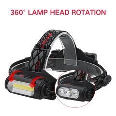 Светодиодный налобный фонарь OEM YHX-1302, вращение двойной головки на 360 ° цена и информация | Фонарики, прожекторы | hansapost.ee