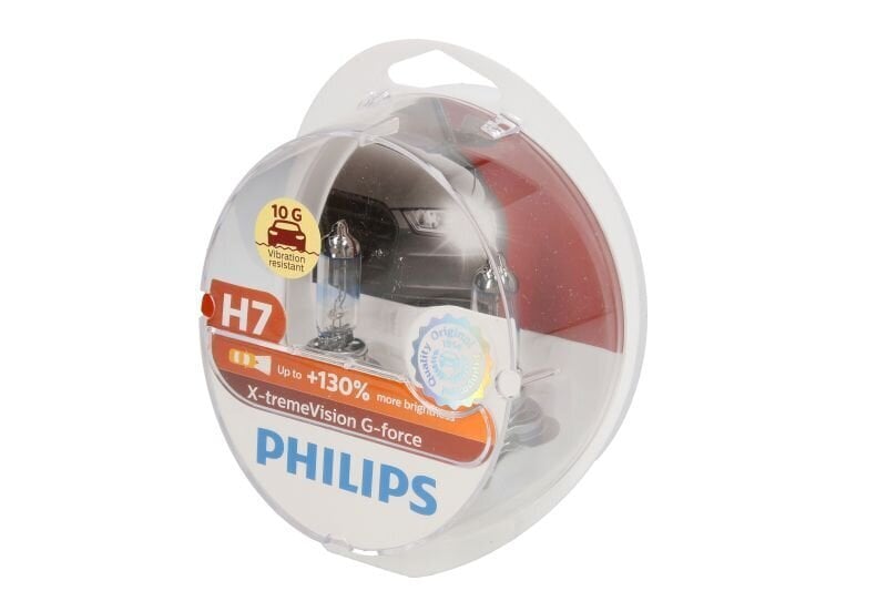 Pirnid Philips H7 12V/55W +130% X-treme Vision G-Force (2 tk) hind ja info | Autopirnid | hansapost.ee