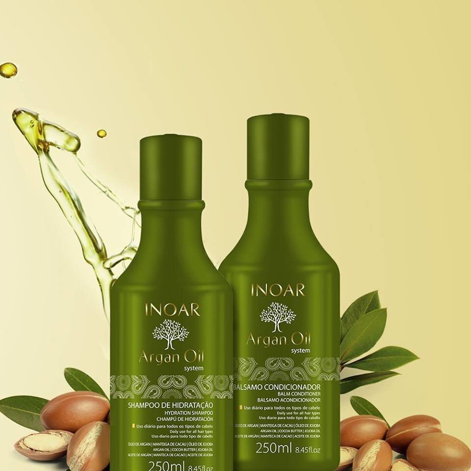 Niisutav juuksehooldustoodete komplekt argaaniaõliga INOAR Argan Duo Kit: šampoon 250 ml + palsam 250 ml цена и информация | Šampoonid | hansapost.ee