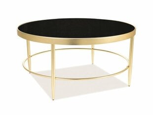 Diivanilaud Signal Meble Mystic B, 82x82 cm, must/kuldne price and information | Coffee tables | hansapost.ee