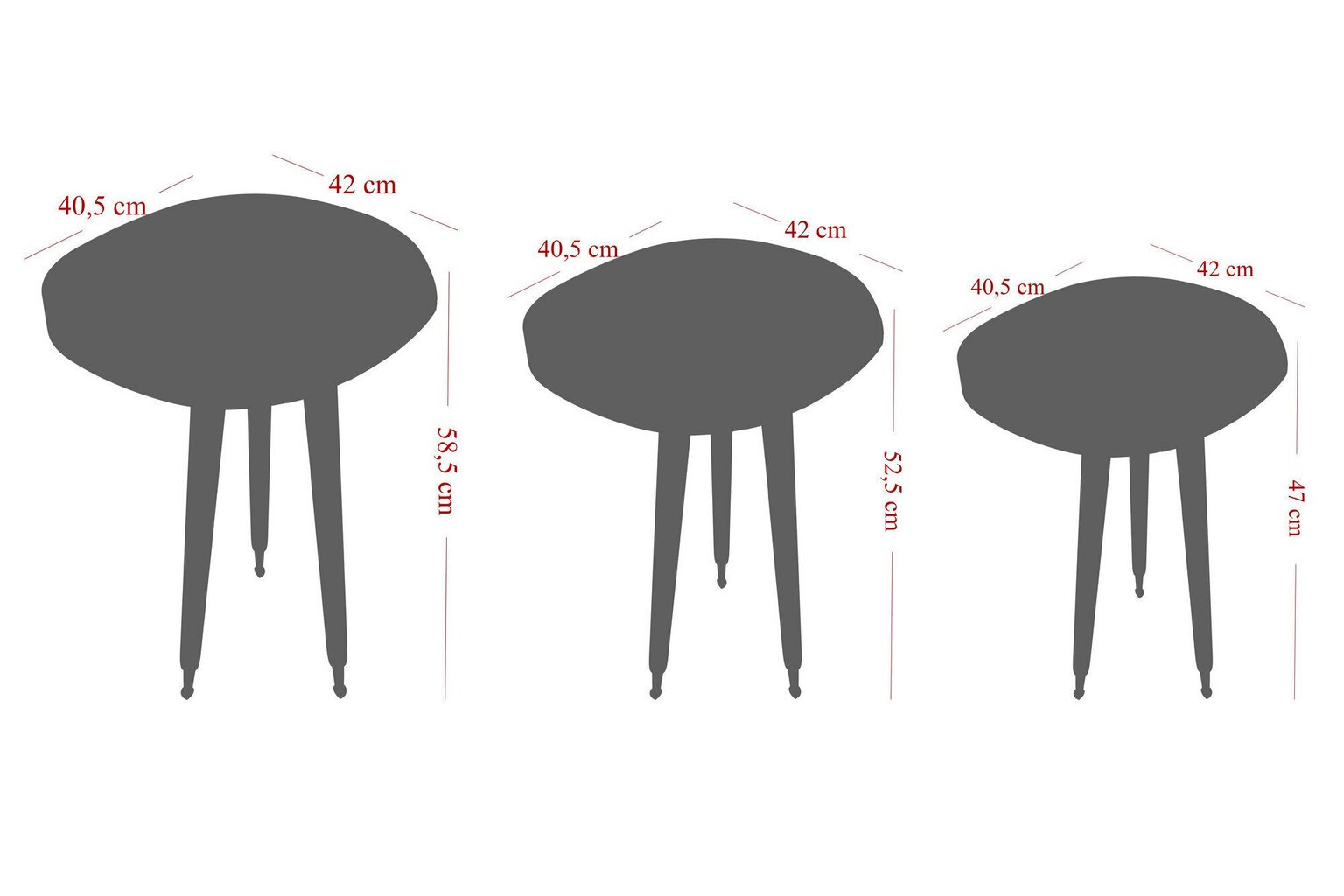 3-st lauast koosnev komplekt Kalune Design Alys, kuld/must hind ja info | Diivanilauad | hansapost.ee