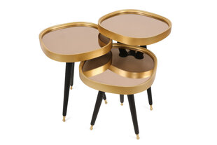 Набор из 3-х столиков Kalune Design Alys, золотистого цвета/ черного цена и информация | Журнальные столики | hansapost.ee