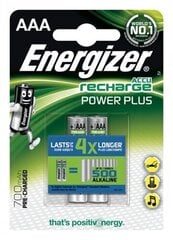 Батарейки Energizer Power Plus, заряжаемые, AAA, 2 шт. цена и информация | Батарейки | hansapost.ee