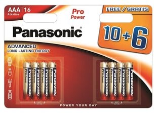 Panasonic battery LR03PPG/16B 10+6pcs цена и информация | Батерейки | hansapost.ee