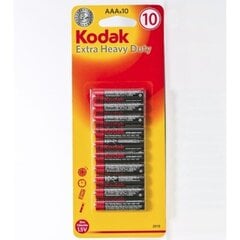 Цинковые батарейки Kodak R03-10BB Extra Heavy Duty, блистерная упаковка 10 шт. цена и информация | Kodak Сантехника, ремонт, вентиляция | hansapost.ee