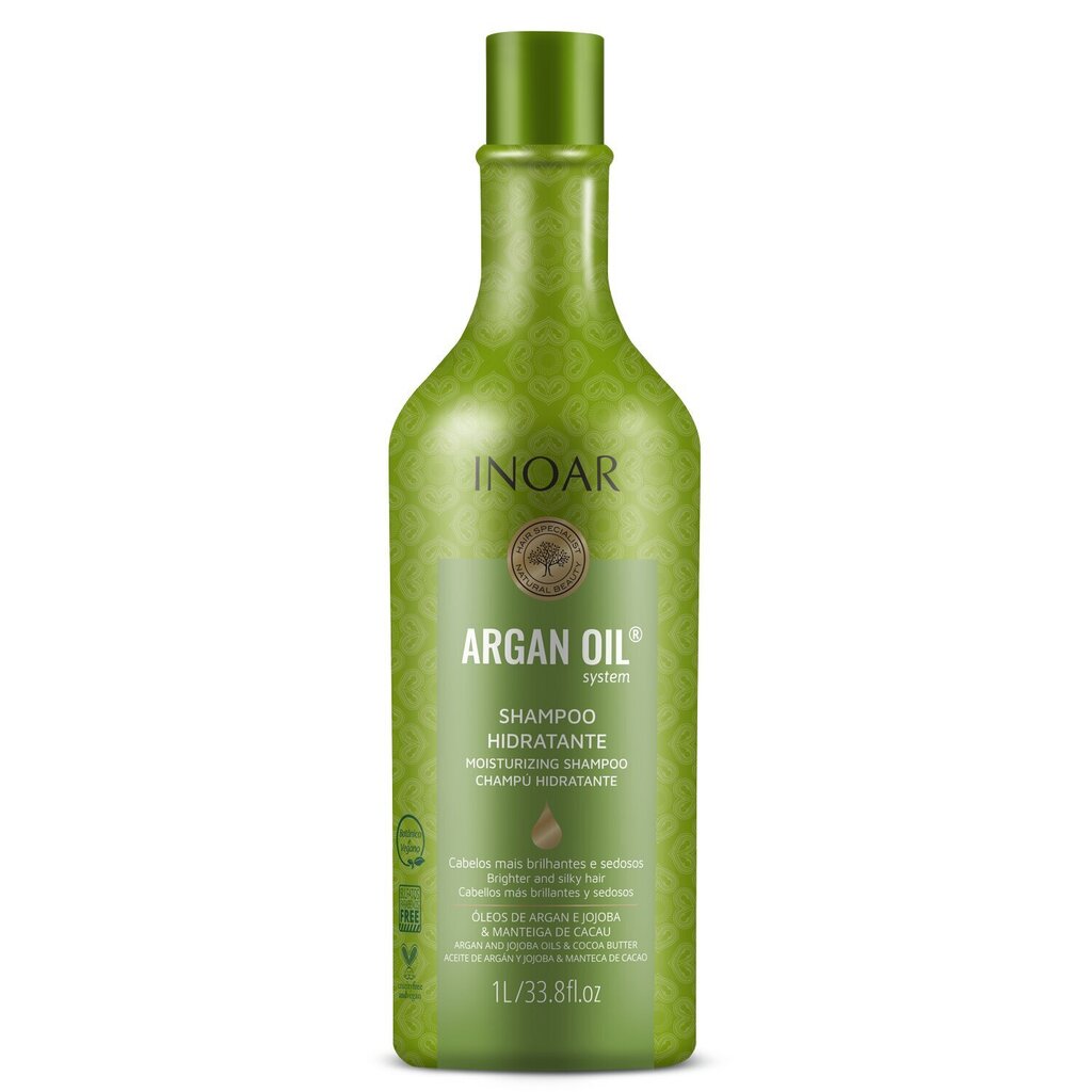 Intensiivselt niisutav juuksešampoon argaaniaõliga Inoar Argan Oil, 1000 ml hind ja info | Šampoonid | hansapost.ee