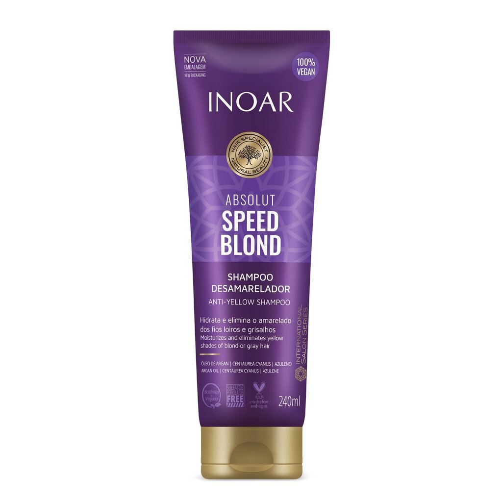 Šampoon heledatele juustele INOAR Speed ​​Blond, 240 ml hind ja info | Šampoonid | hansapost.ee