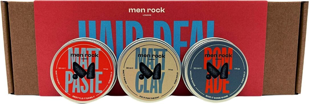 Soengukomplekt meestele Men Rock Hair Deal, 3x30 ml цена и информация | Juuste viimistlusvahendid | hansapost.ee