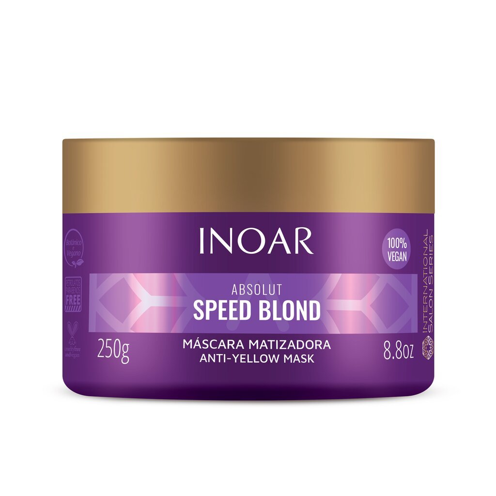 Kollast tooni vähendav juuksemask INOAR Speed Blond Mask 250 g hind ja info | Juuksemaskid, õlid ja seerumid | hansapost.ee