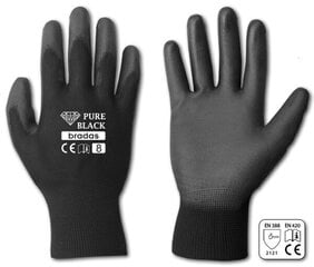 Садовые и рабочие перчатки Bradas PURE BLACK poliuretan, размер 10 цена и информация | Рабочие перчатки | hansapost.ee