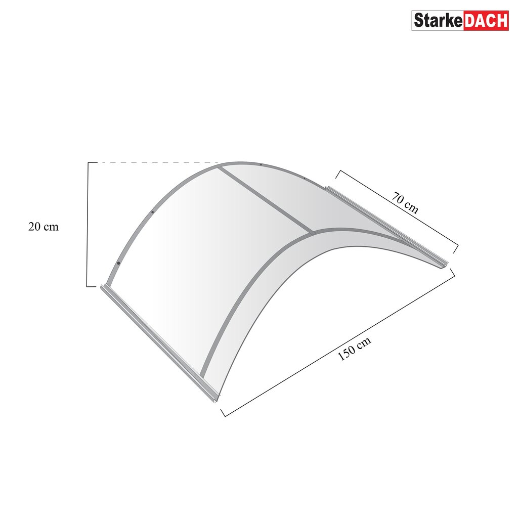 Lihtsalt paigaldatav varikatus 150x70 cm hind ja info | Ukse varikatused | hansapost.ee