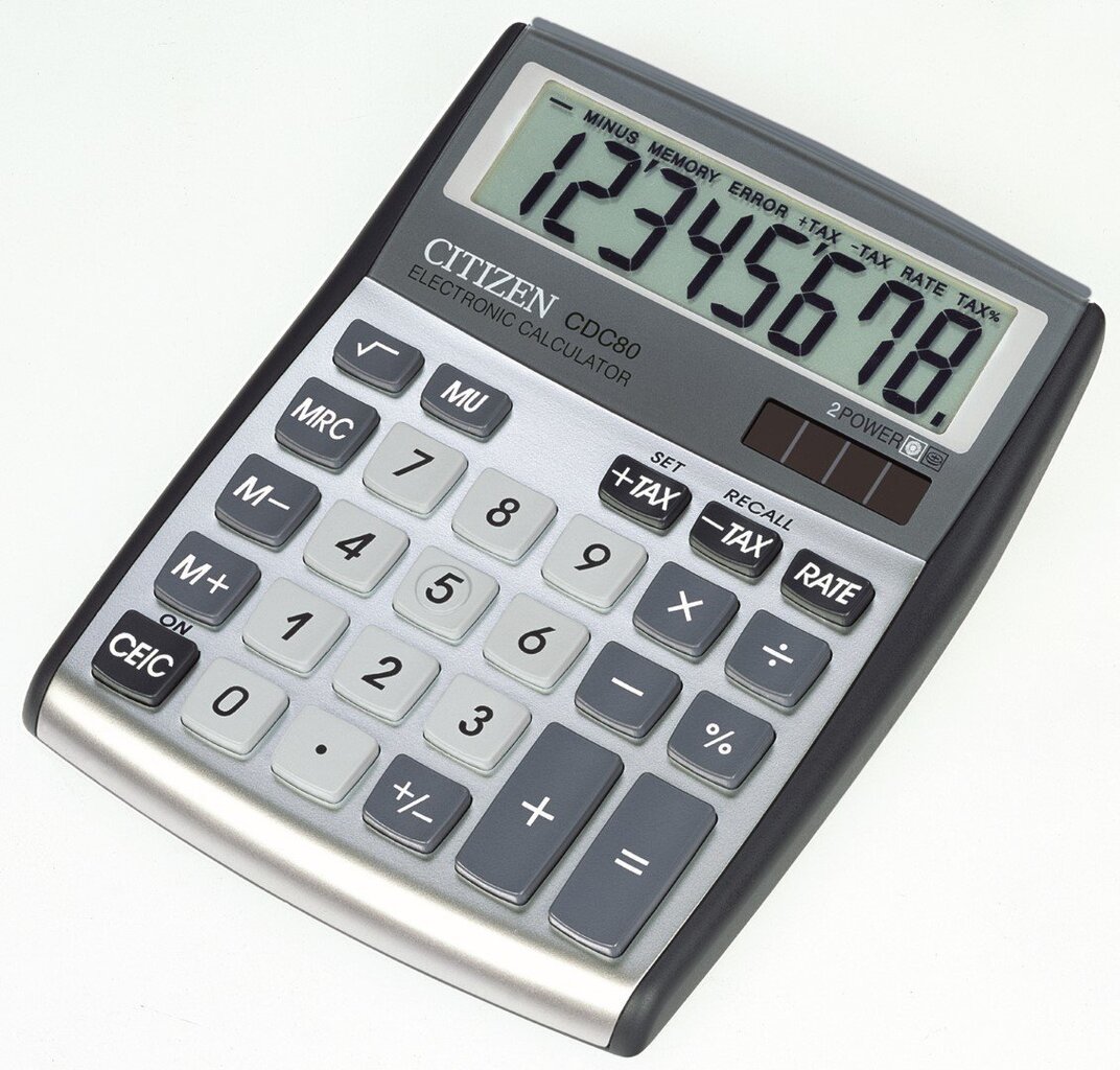 Kalkulaator Citize0n CDC 80WB, hall цена и информация | Kirjatarvikud | hansapost.ee