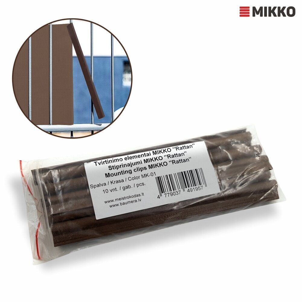 Aiariba klambrid MIKKO Rattan 190 mm (10 tk), MK-01 (pruun) hind ja info | Aiad, murupiirded, aiavõrgud | hansapost.ee